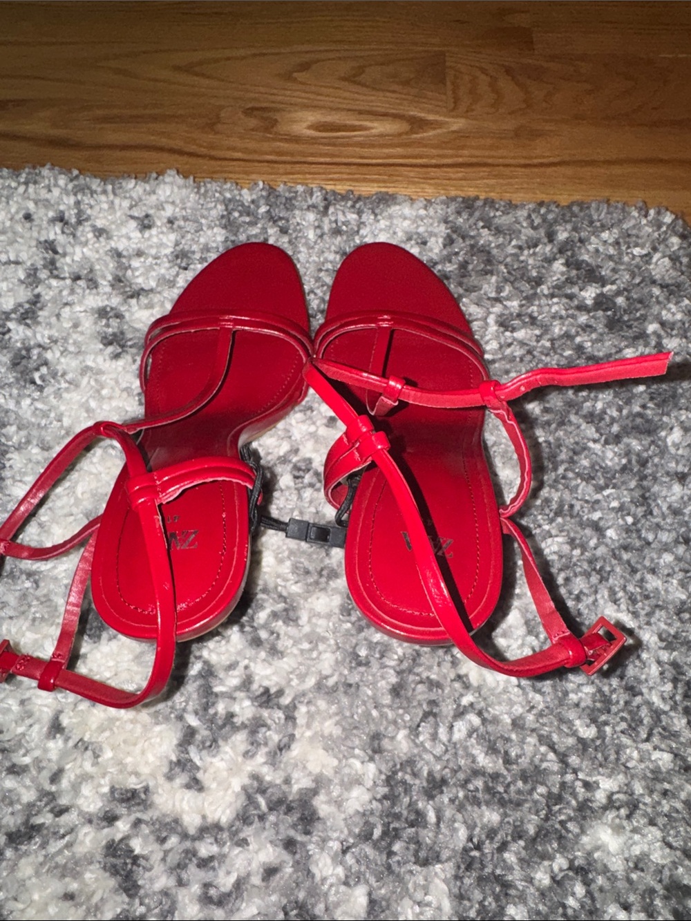 Zara Red Strappy Heeled Sandals - Picture 2 of 5